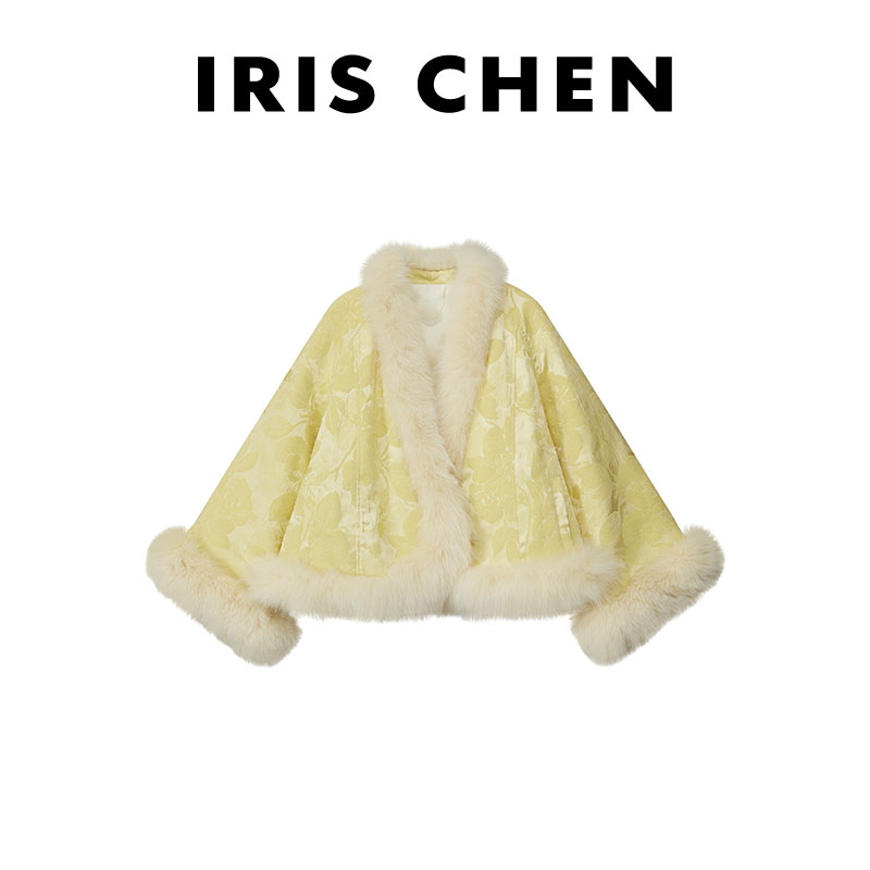 艾文文IRIS 长白山 2025冬款90”鹅绒“狐狸毛国风羽绒服