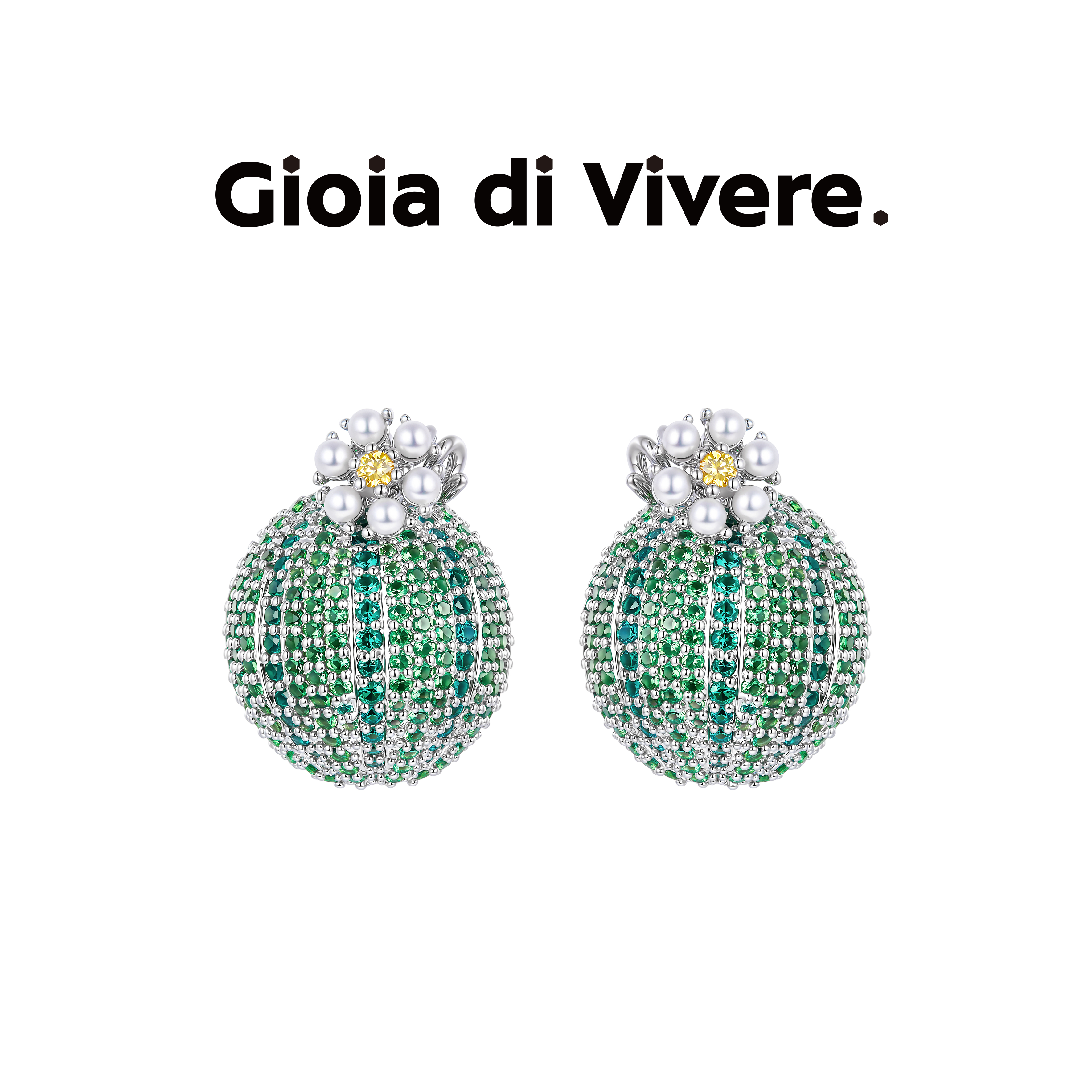 GdV水果系列水晶珍珠蜜瓜耳钉