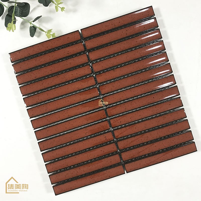 北欧长条形马赛i克瓷砖窑变白色背景墙吧台卫生间浴室厨房简约墙