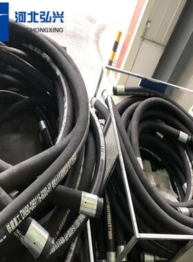 铁建湿喷台车末端胶管 DN90*3600黑色橡胶软管 四层钢丝