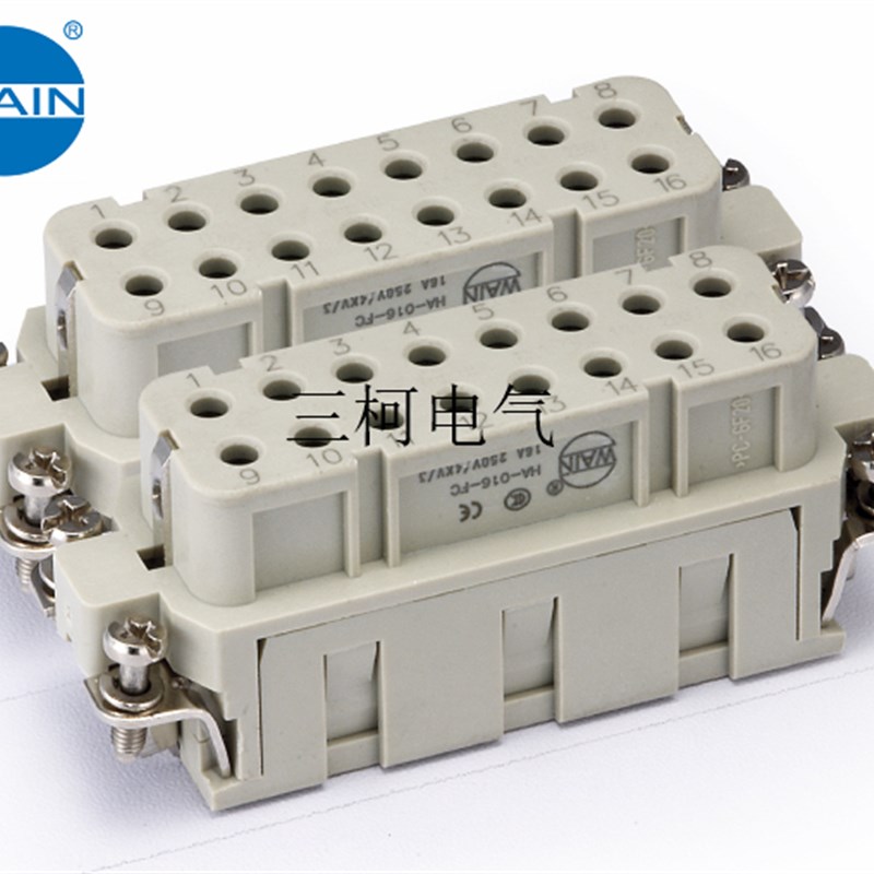 WAIN唯恩 HA-016-FC (17-32) 小32针母芯 HARTING浩亭WEVEL连接器