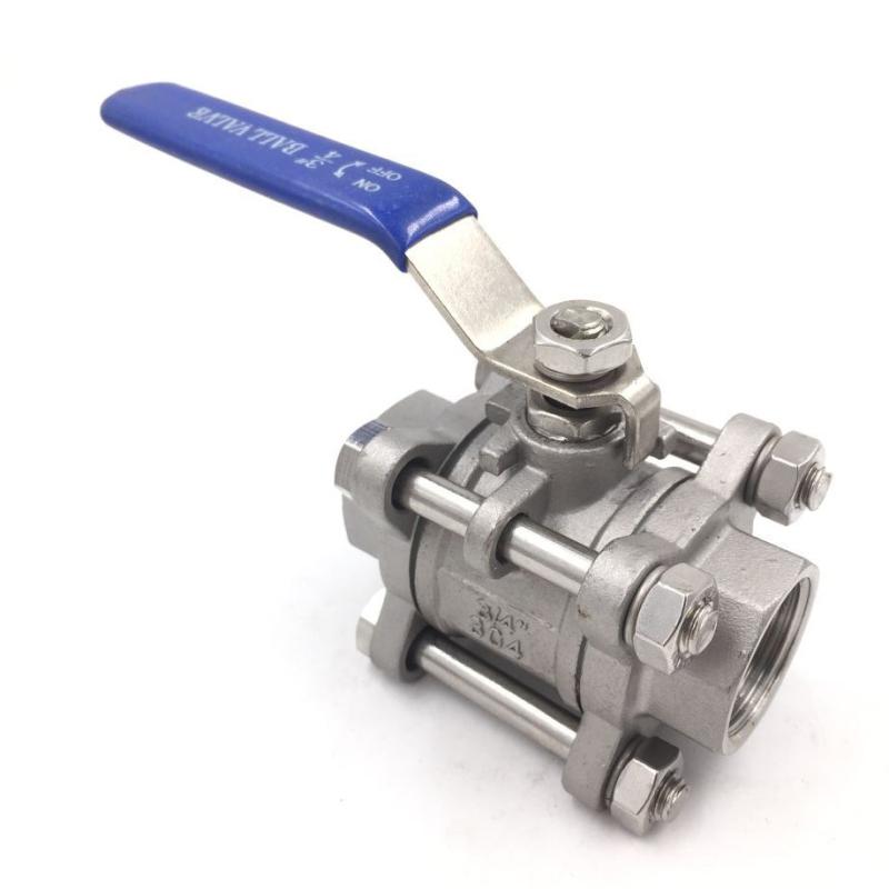 201/304不锈钢丝口3PC球阀 内螺纹3PC开关阀门