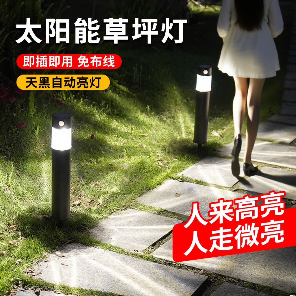 太阳能人体感应地插草坪灯