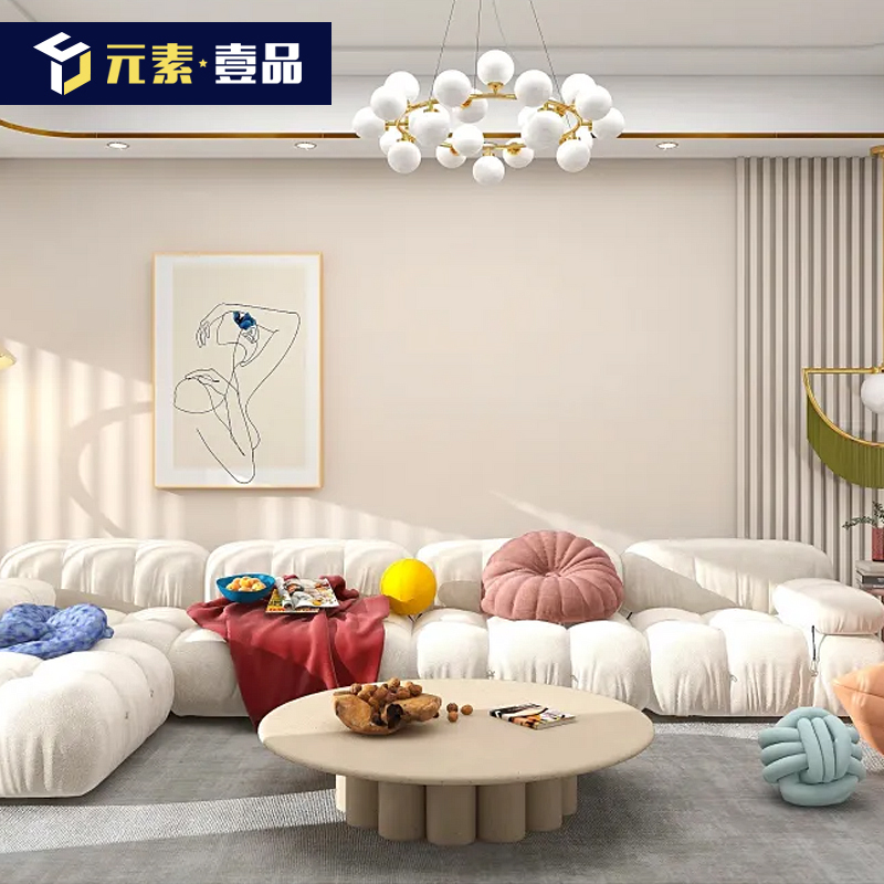 2023新墙布无缝全屋加厚轻奢客厅卧室家L用现代简约壁布高经密素