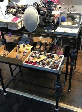 铁艺服装店流水台展示台高低桌中岛货架复古橱窗展示柜鞋包架现货