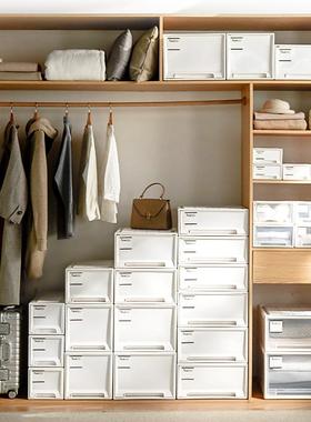 塑料收纳箱抽屉式透明家用衣物储物箱装衣服整理箱柜子抽拉收