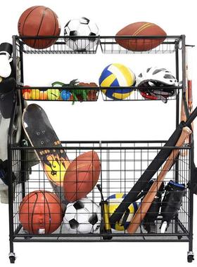 家居收纳整理架收纳置物架篮球架儿童玩具收纳篮运动产品整理车