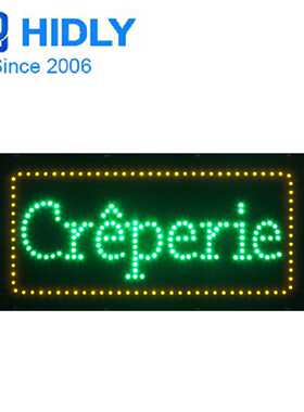 跨境出口法语招牌法国薄饼店招牌薄饼柜台发光字标识牌crêperie