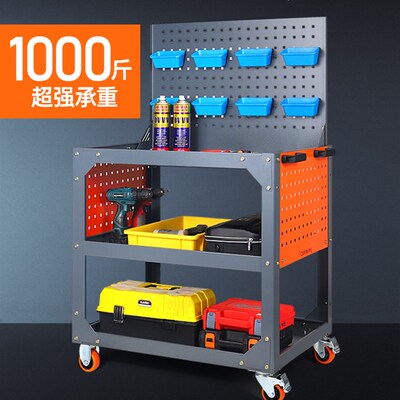 工具车钳工重型加厚车间手推万向轮移动维修工具三层小推车周转车