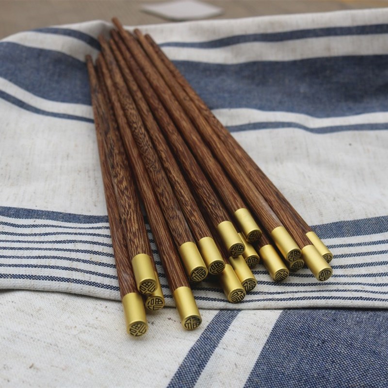 出口鸡翅木筷子家用木质防滑耐高温实木高档红木高端公筷家庭快子