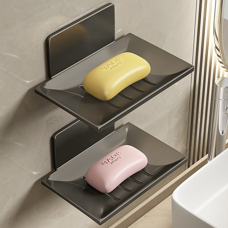 浴室肥皂盒壁挂式创意沥水太空铝免打孔洗手间香皂碟卫生间置物架,婴童用品,摇篮,淘宝优惠券,粉丝福利购,淘宝优惠卷