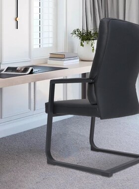 苏美特电脑椅家用弓形会议椅办公椅子培训室黑色皮椅弓架椅子-NG3