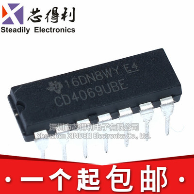 全新国产/原装 CD4069 CD4069BE CD4069UBE 六非门/反相器 DIP-14
