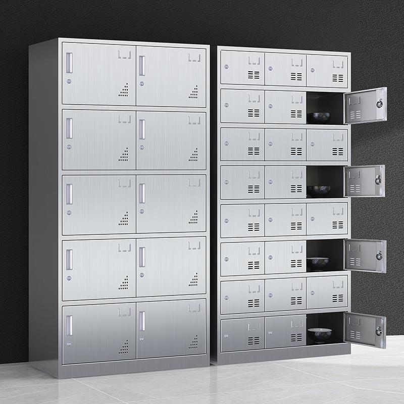 304不锈钢更衣柜员工柜浴室储物柜子健身房多门鞋柜食堂餐具碗柜