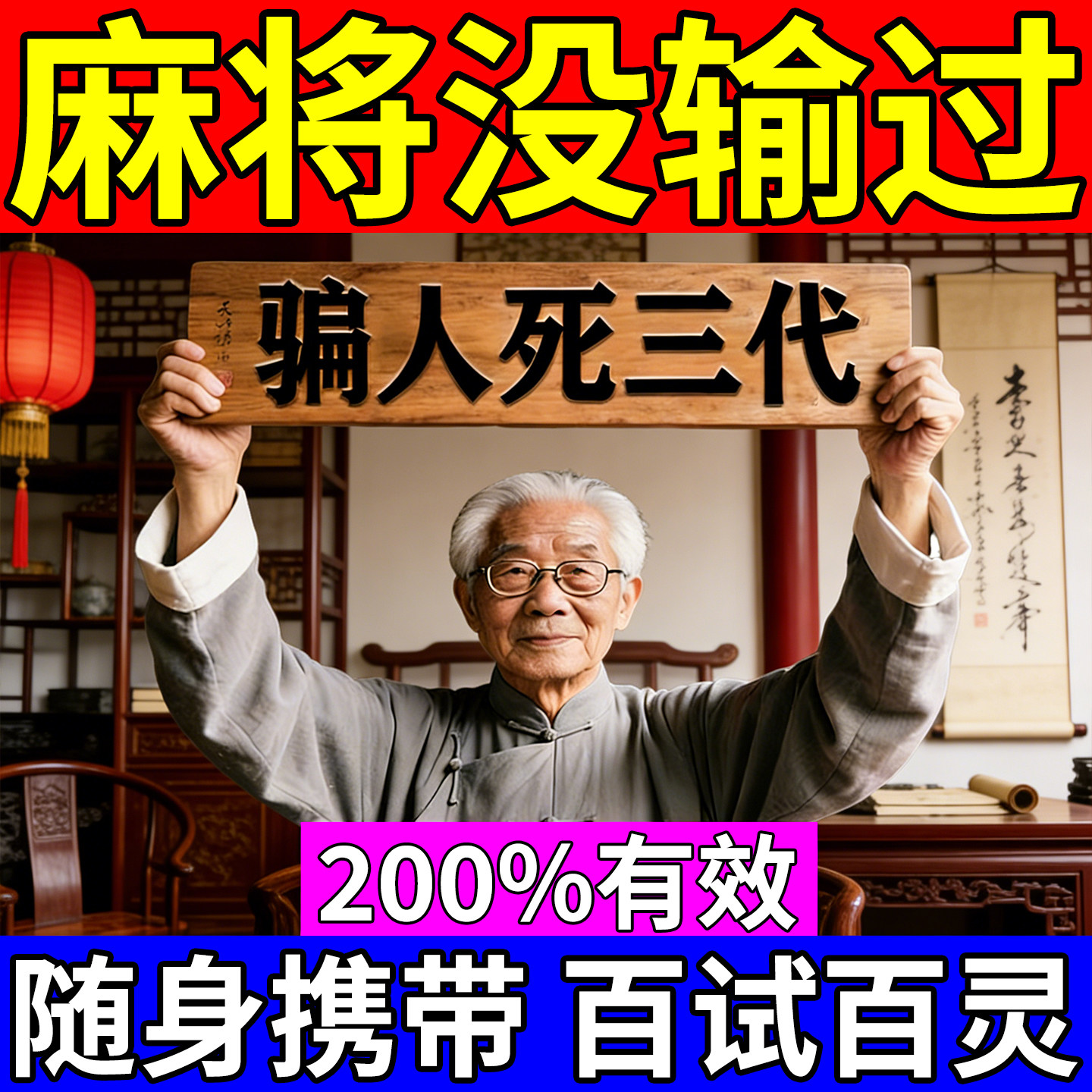 打牌包赢钱护身符打麻将逢赌必赢吉祥物把把胡只进不出神器钥匙扣图片