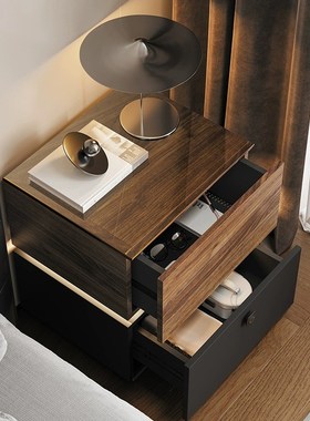 意式轻奢2024新款爆款r40cm床头柜现代智能简约卧室床边收纳柜带