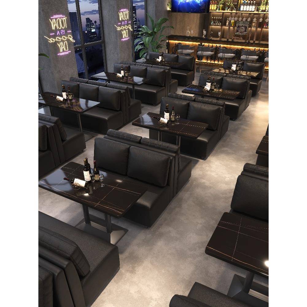 酒吧沙发卡座小酒馆清吧西餐咖啡厅台球室奶茶店餐饮商用桌椅组合