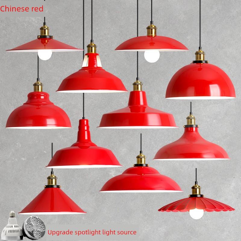 红色工业风格市场吊灯火锅店餐桌特别聚光灯餐厅餐厅商业灯罩中国