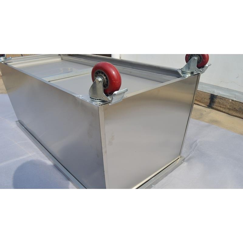 酒店推拉操作台三面围边商用不锈钢工作台厨房储物柜打荷台带轮子