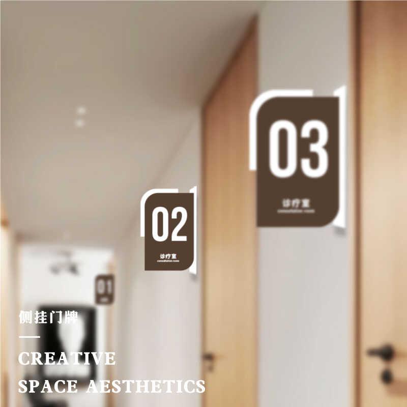 创意侧挂门牌诊室双面门牌定制直播间标识牌侧装教室房间号提示牌