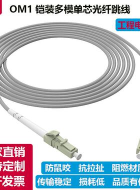 电信级铠装多模单芯光纤跳线OM1(62.5/125)阻燃防鼠LC转SC-FC-ST
