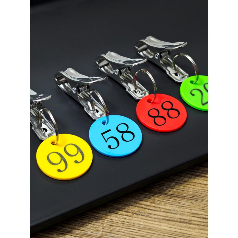 超市寄存餐饮上菜口味牌带夹子传菜编号牌数字叫号牌定制