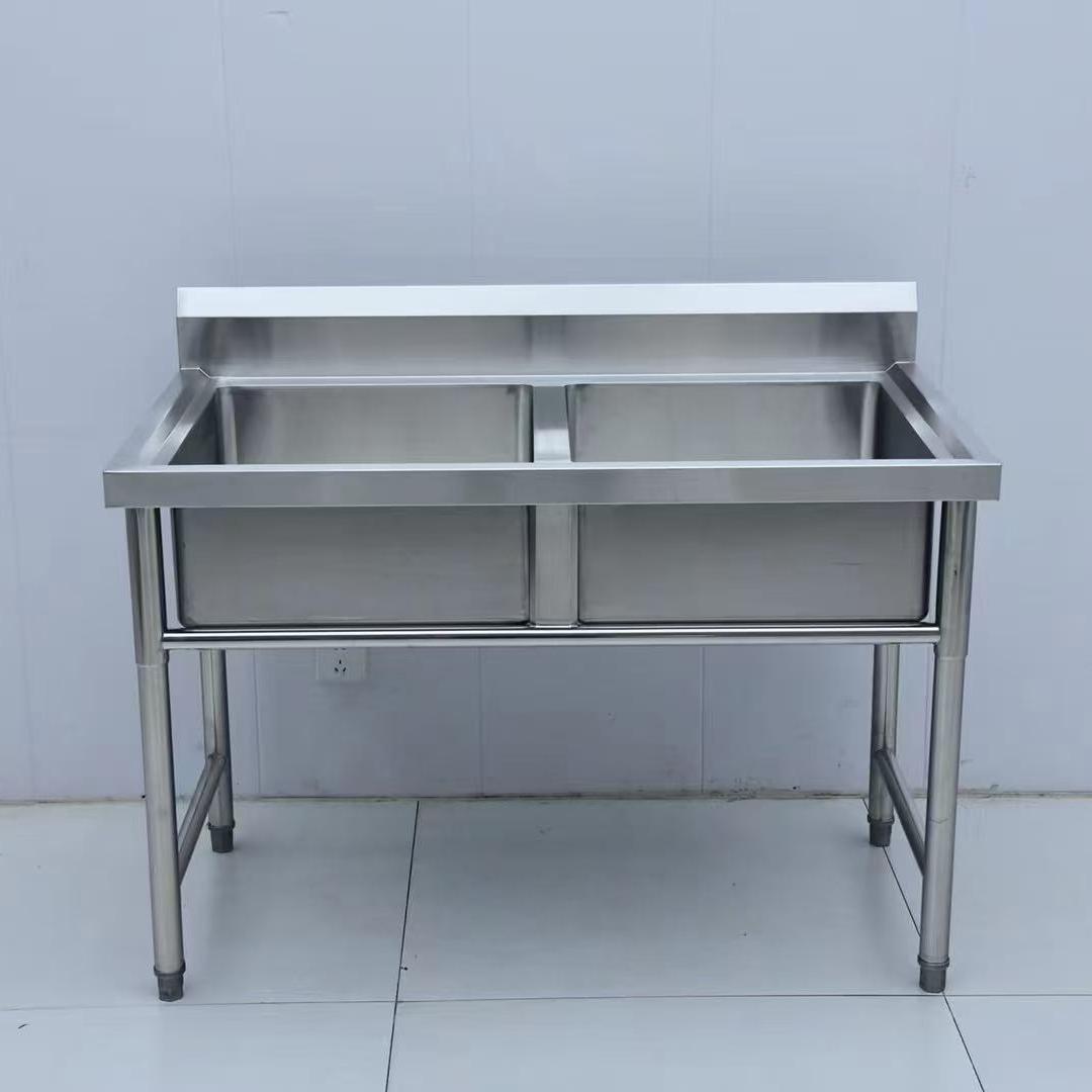 厨房落地式单双三眼水池饭店洗菜池洗碗盆学校餐饮商用不锈钢水槽