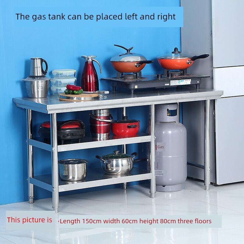 加厚不锈钢手术台商业餐厅燃气罐炉架砧板台面厨房储物架