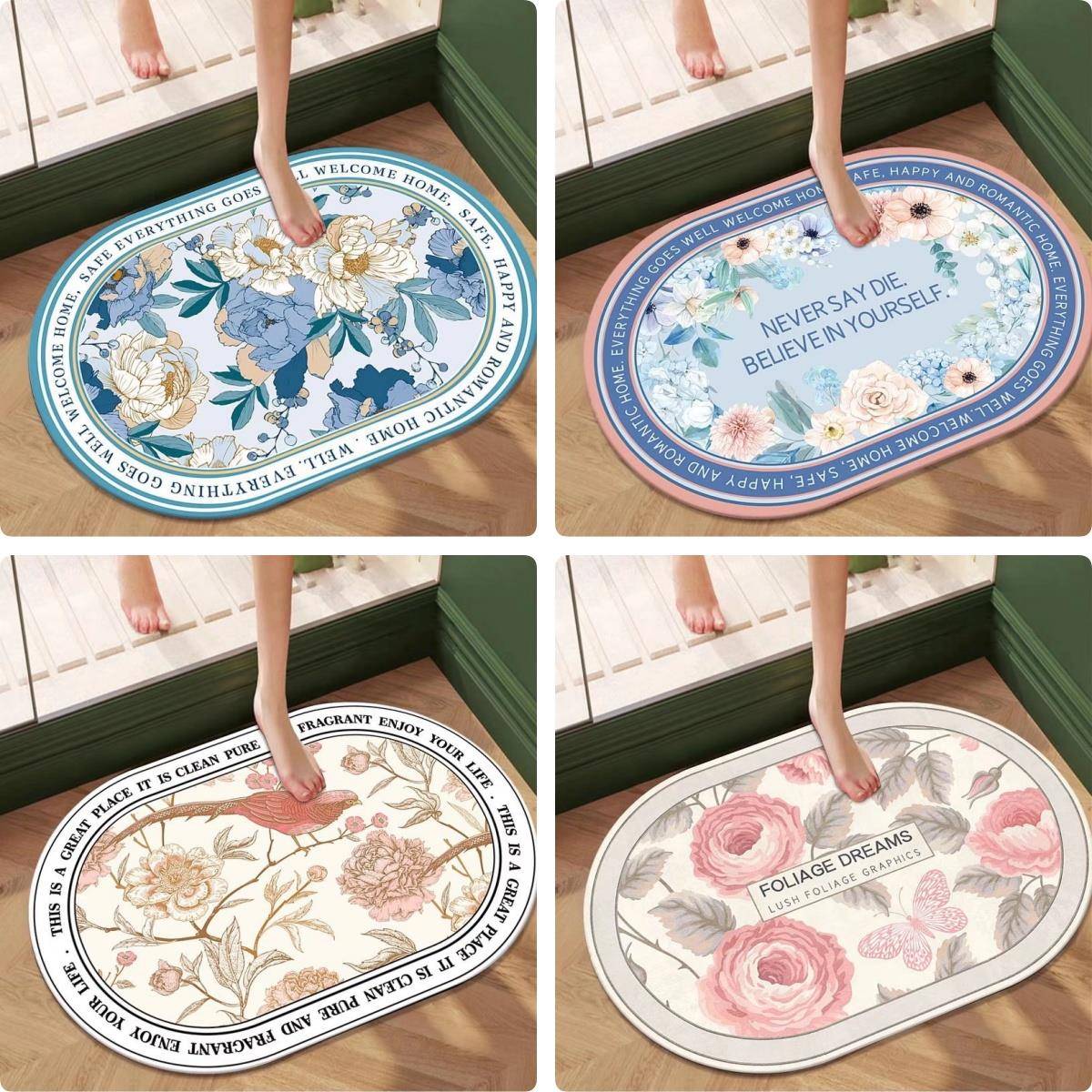 硅藻泥浴室防滑地垫入户门垫进门客厅防滑吸水脚垫浴室厕所门口