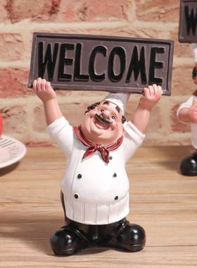 厨师举牌可写字桌面厨房摆件餐台甜品烘焙全套厨房摆件