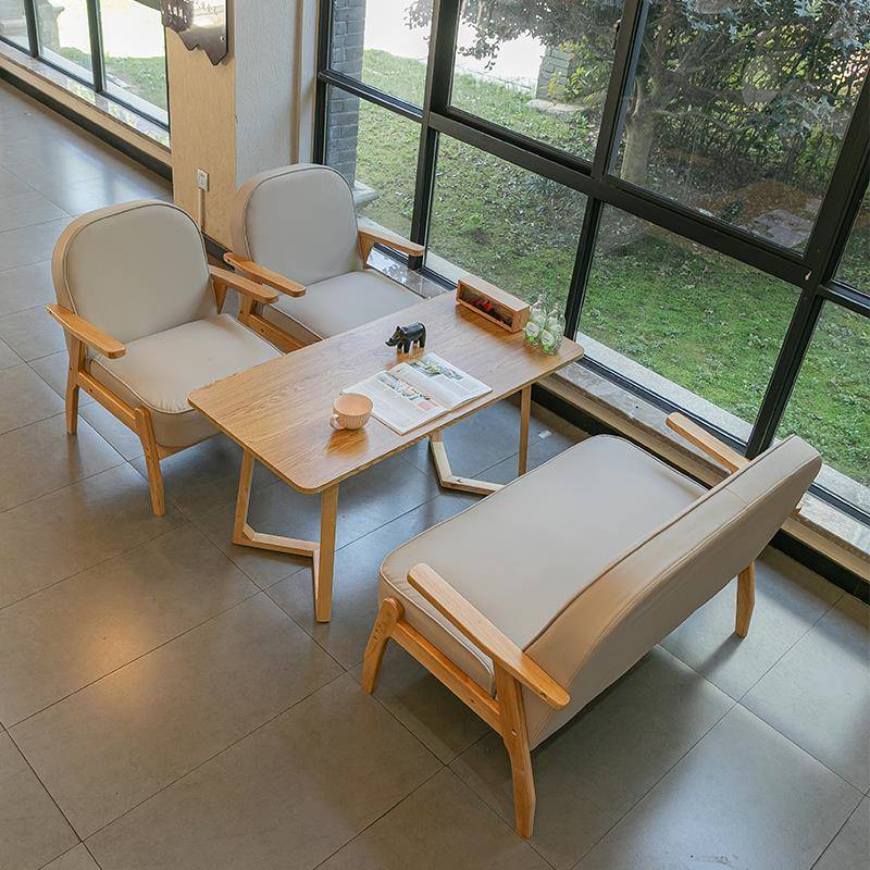 咖啡厅桌椅组合奶茶店沙发休闲 商用接待简约饭厅卡座洽谈酒吧座