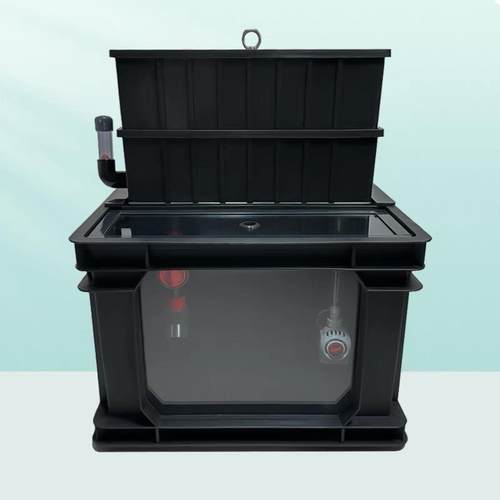 黑色周转箱鱼缸轻便龟缸发色箱透明周转箱滴流上滤可视周转箱鱼缸