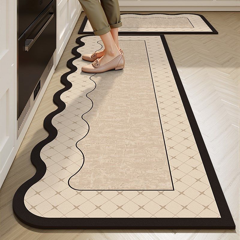 法式厨房专用地垫硅藻泥吸水免洗耐脏脚垫家用防油防滑易打理地毯,居家布艺,厨房地垫,淘宝优惠券,粉丝福利购,淘宝优惠卷