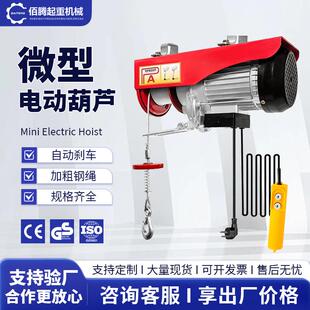 微型电动葫芦小吊机家用楼顶提升机220v小型遥控起重电葫芦