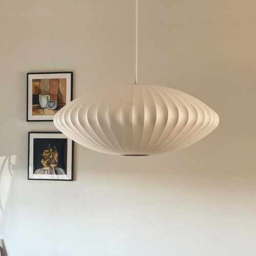 北欧Herman Miller蚕丝气泡吊灯侘寂风中古设计师餐厅法式卧室灯