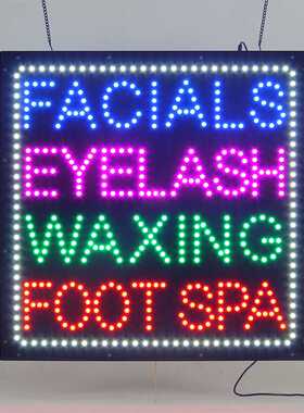 外贸出售LED SIGN FACIALS EYELASH WAXING FOOT SPA室内广告招牌