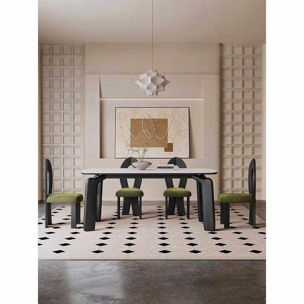 中古风岩板实木餐桌法式黑色侘寂风美式北欧橡木白蜡木高端奶油系,3C数码配件,摄像机配件,淘宝优惠券,粉丝福利购,淘宝优惠卷