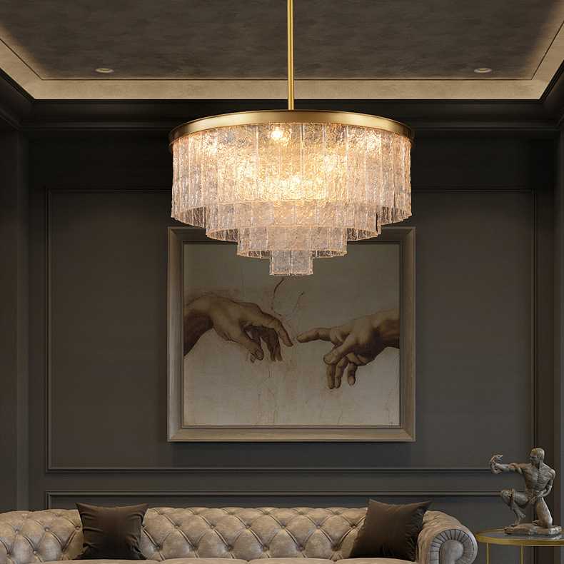 水波纹全铜轻奢别墅吊灯客厅灯后现代创意餐厅灯奢华大气卧室灯具