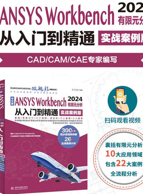 【官方正版】中文版ANSYS Workbench 2024有限元分析从入门到精通（实战案例版）流体仿真计算分析软件安装自学零基础教材书视频