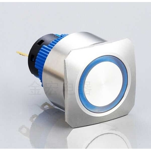 16MM金属按钮开关22J16 37S1方形自锁点面带灯防水等级IP67
