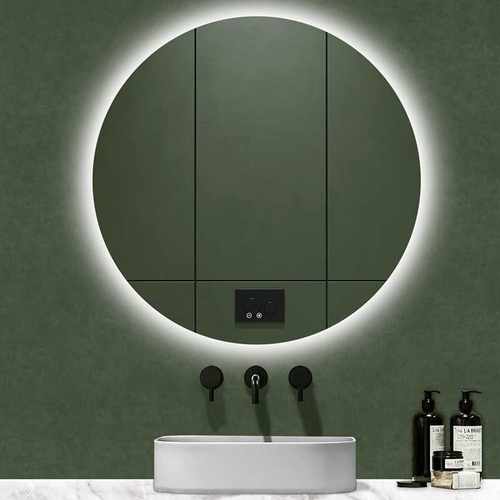 镜子壁挂防爆圆形浴室镜led化妆镜背光感应防雾带灯镜智能感应