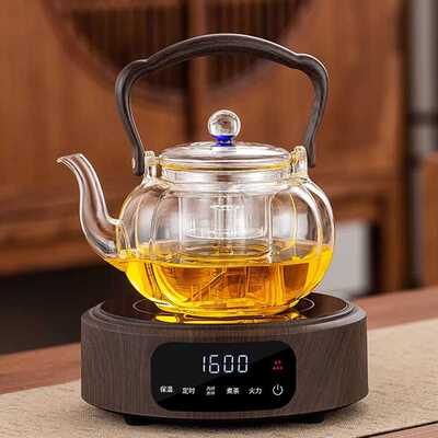 新匠电陶炉1600W家用高档智能遥控煮茶器玻璃煮茶壶茶炉茶具套装