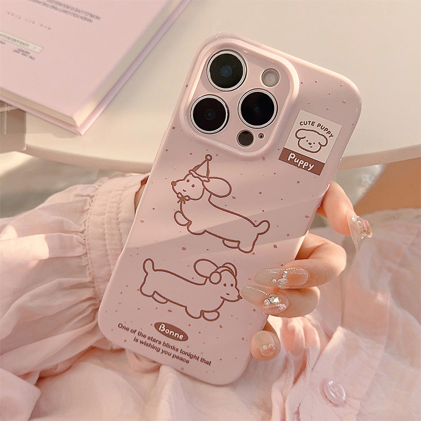 ins线条腊肠狗适用phoe16