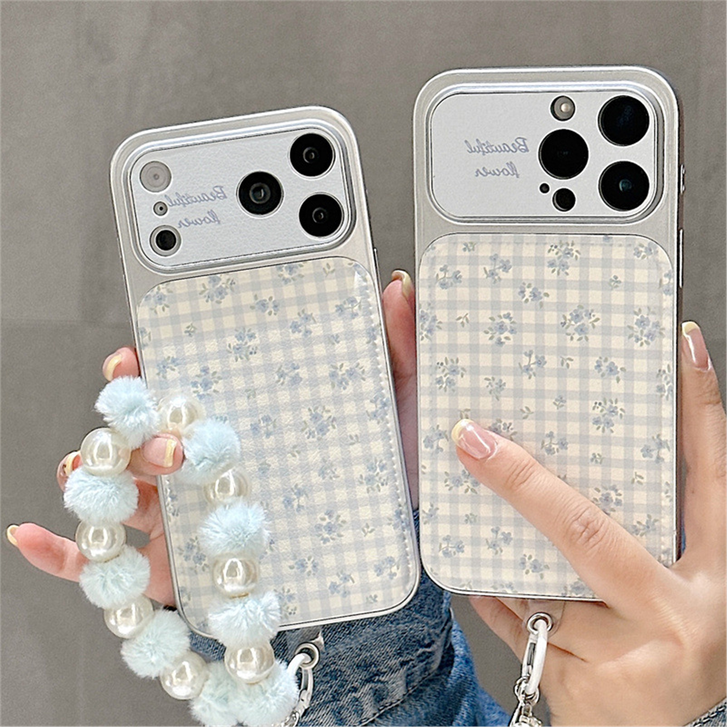 清新蓝色小碎花格子适用苹果17promax手机包16/15pro保护套14链条,运动包/户外包/配件,钱包,淘宝优惠券,粉丝福利购,淘宝优惠卷