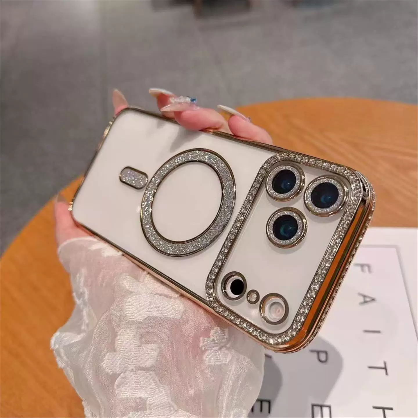 Apple, diamond transparent compatible bag, iPhone 16, lens, protective case, iphone