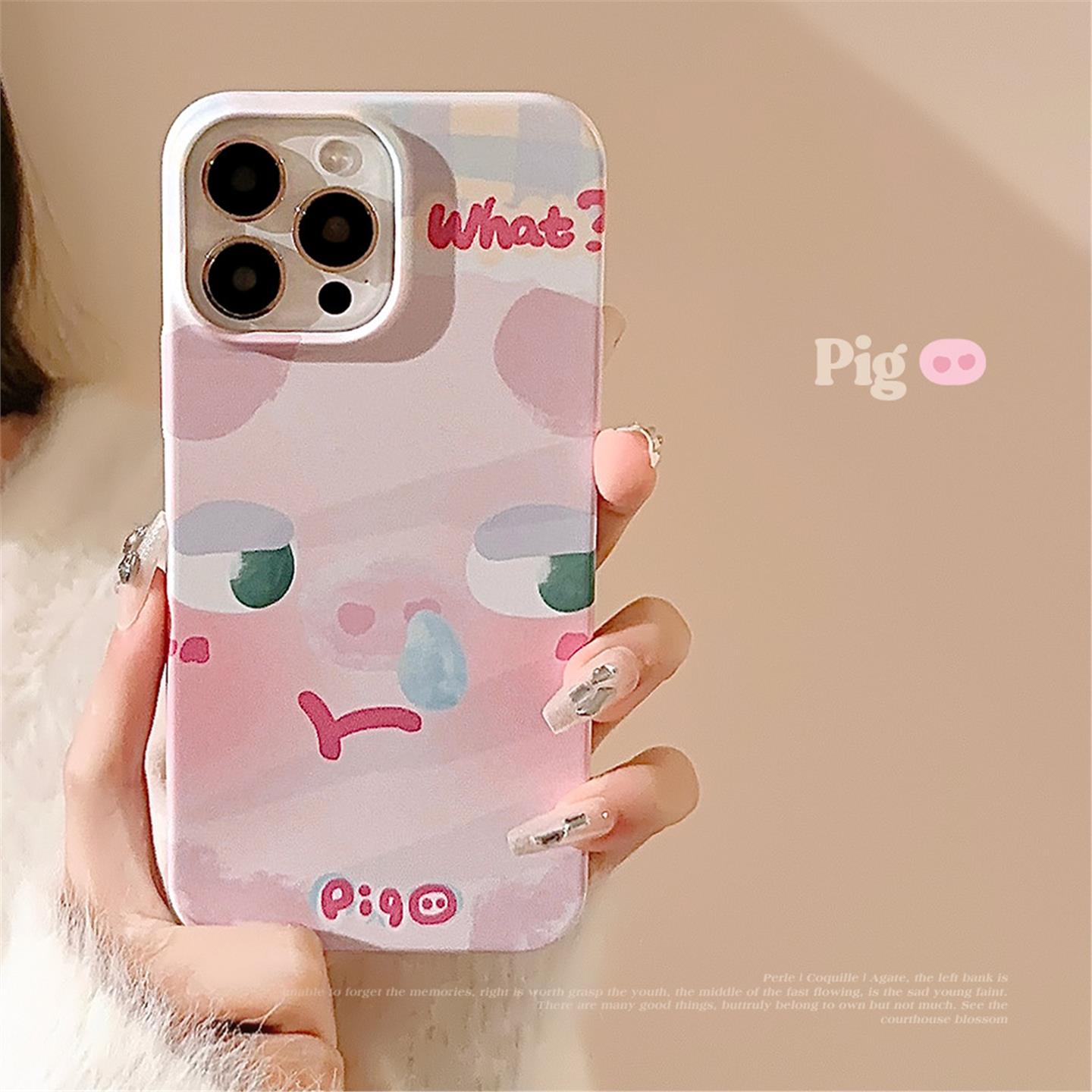 粉色小猪适用17ProMax苹果手机包iPhone11趣味可爱15菲林16磨砂13