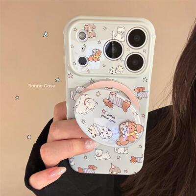 蓝色萌宠卡通适用17苹果17