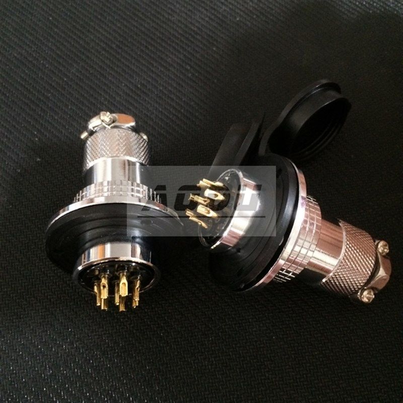 DF25 GX25-6T 带法兰 大电流 6芯航空插头 2T5MM 电缆连接器