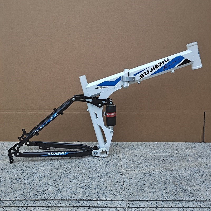 新款自行车软尾车j架26寸24寸折叠山地自行车架R双减震双碟刹高碳