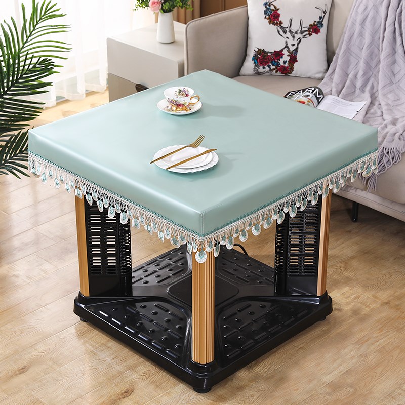 电炉罩防水皮罩方桌防油防尘罩烤C火桌罩套正方形桌布罩取暖桌皮